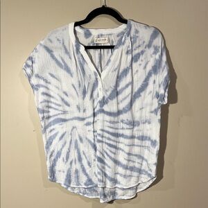Lucky Brand Blue Tie-Dye Blouse